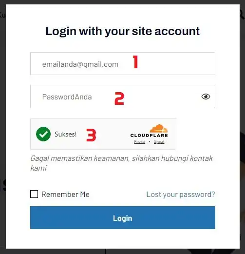 Cara Membuat Kuis Online 1 form login untuk masuk