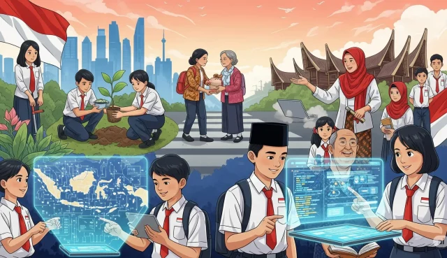 Ilustrasi tentang Peran Pendidikan Indonesia dalam Membentuk Generasi Berkarakter dan Literat Digital