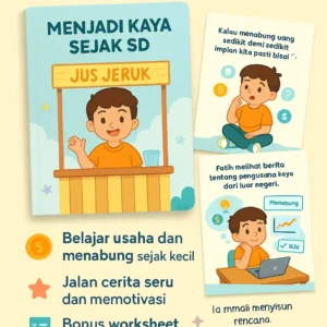 Menjadi Kaya Sejak SD – E-Book Anak Belajar Usaha, Menabung & Investasi Saham + Bitcoin